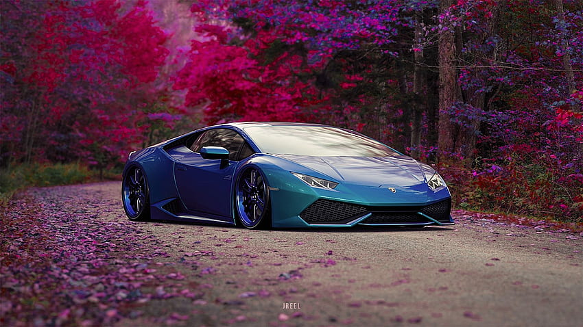 Voiture bleue Lamborghini Huracan, Voitures, , , Arrière-plan et Fond d'écran HD