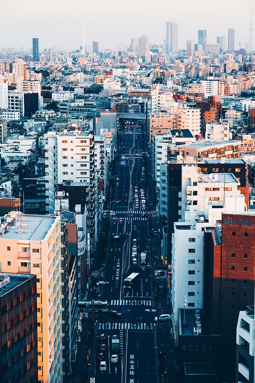 都市、都市、建物、道路、通り、東京 HD電話の壁紙