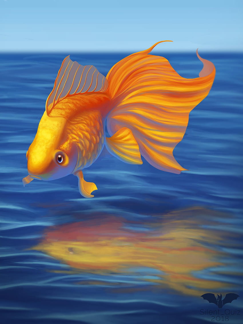 Water, Art, Fish, Gold Fish, Goldfish HD phone wallpaper