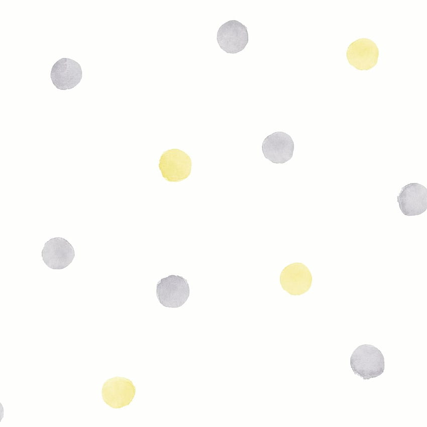 Over the Rainbow Watercolour Polka Dots Grey / Yellow Holden 91002, Gold Dots HD phone wallpaper