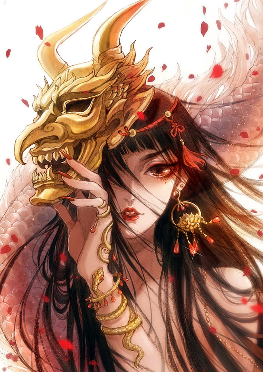 Anime-Teufel-Mädchen, süßes Anime-Dämon-Mädchen HD-Handy-Hintergrundbild