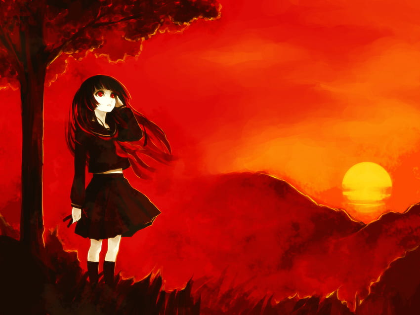 enma ai jigoku shoujo saki (artista) uniforme scolastica - Anime, Hell Girl Anime Sfondo HD