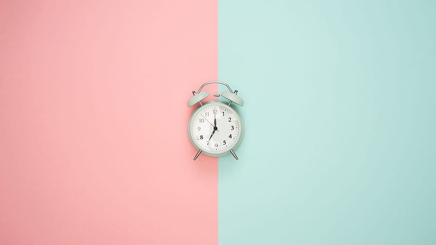 alarm clock, minimalism, pink, pastel, 2048 X 1152 Pastel HD wallpaper