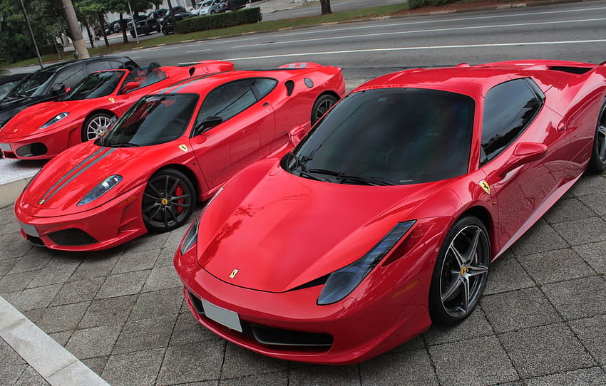 Ferrari, Red, Supercars, 458 Spider, 430 Scuderia, F430 Spider สำหรับ เฟอร์รารีส่วน วอลล์เปเปอร์ HD
