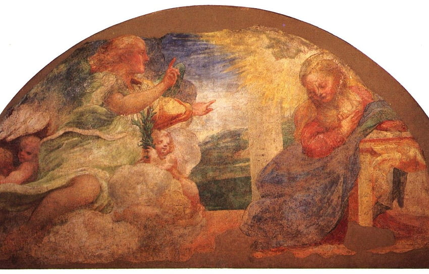 children, angels, arch, Antonio Allegri Correggio, Renaissance Art HD wallpaper