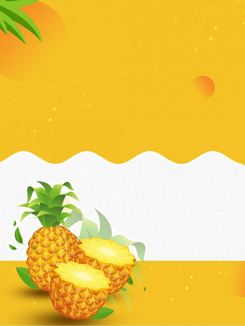 Yellow Cute Wind Fruit Pineapple Illustration Background, Color Background, Yellow Background, Cute Wind Background for HD phone wallpaper