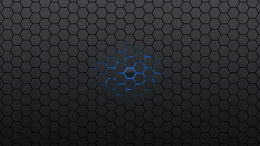 black and blue abstract , gray and blue honeycomb graphic HD wallpaper