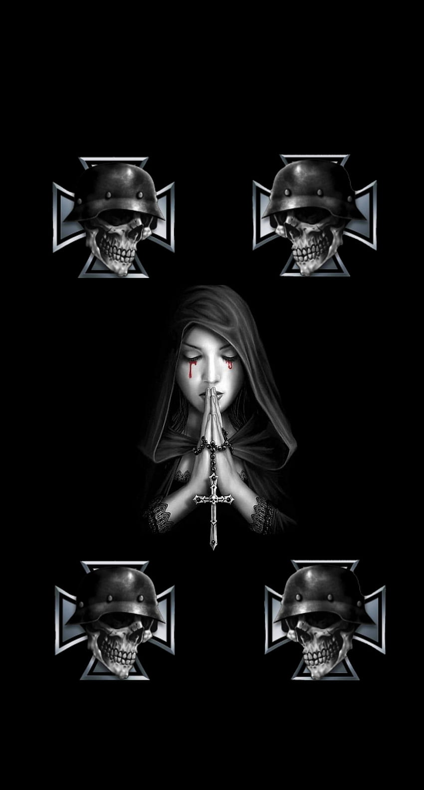 Iron cross, woman, praying HD phone wallpaper | Pxfuel