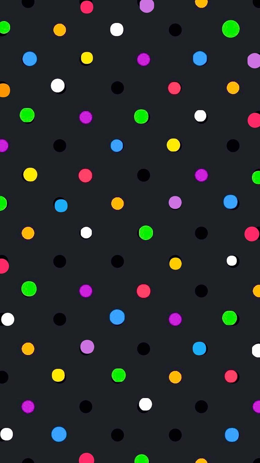 Color Dots on Black . Polka dots , iPhone glitter, Black HD phone wallpaper