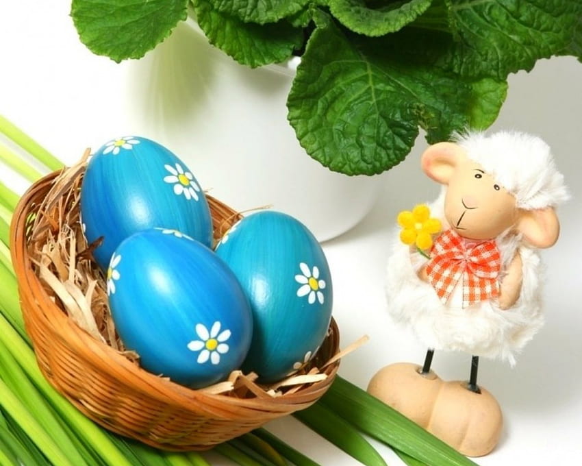 Pisanki, zabawki, Wielkanoc, malowane, jajka Tapeta HD