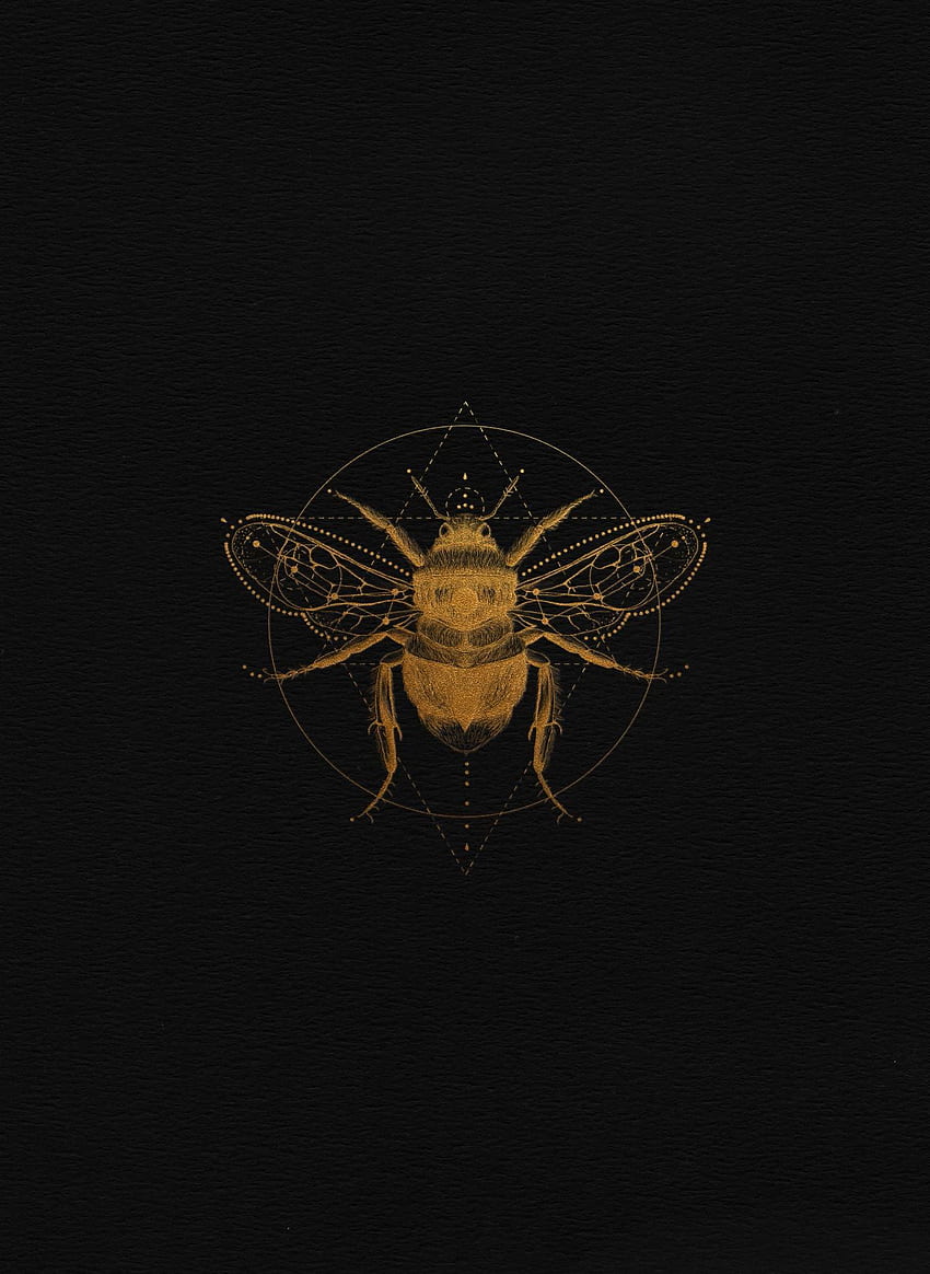 Просто бъди любов. Илюстрация на пчела, изкуство на пчела, лого за дизайн на идентичност HD тапет за телефон