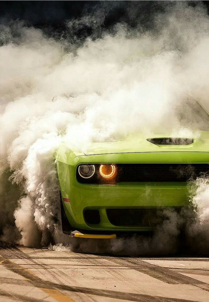 Dodge Challenger Burnout. Muscle cars HD phone wallpaper