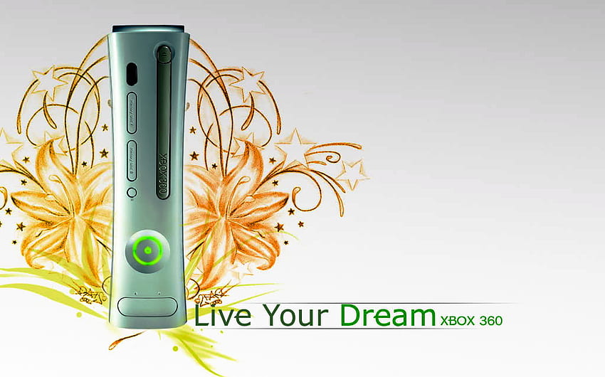 Xbox 360 - Live Your Dream, tribal drawings, yellow, xbox, xbox 360, orange HD wallpaper