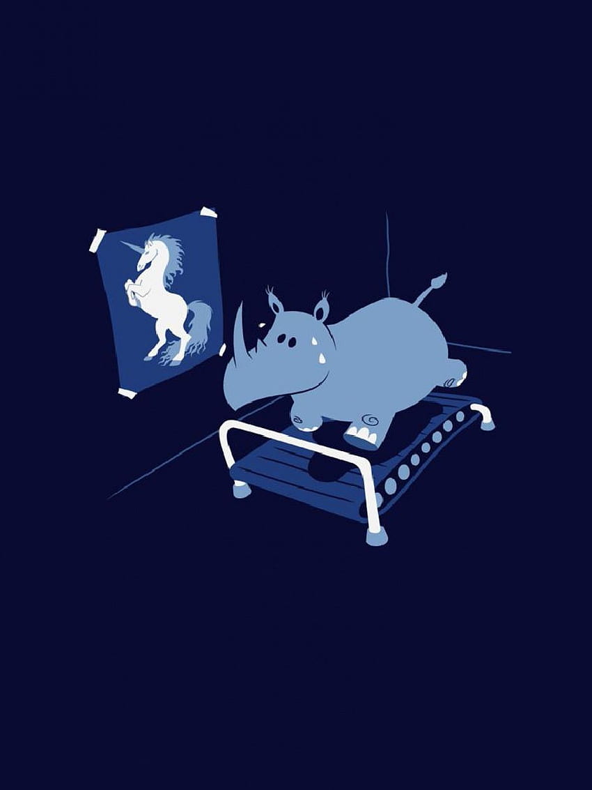 Rhinoceros Unicorn Blue Android ., Funny Unicorn HD phone wallpaper
