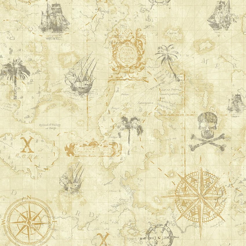 Nautical Map Pirate Cool kids pirate map HD phone wallpaper