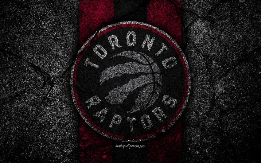 Toronto Raptors, NBA, , logo, black stone, basketball, Eastern Conference, asphalt texture, USA, creative, basketball club, Toronto Raptors logo for with resolution . High Quality HD wallpaper
