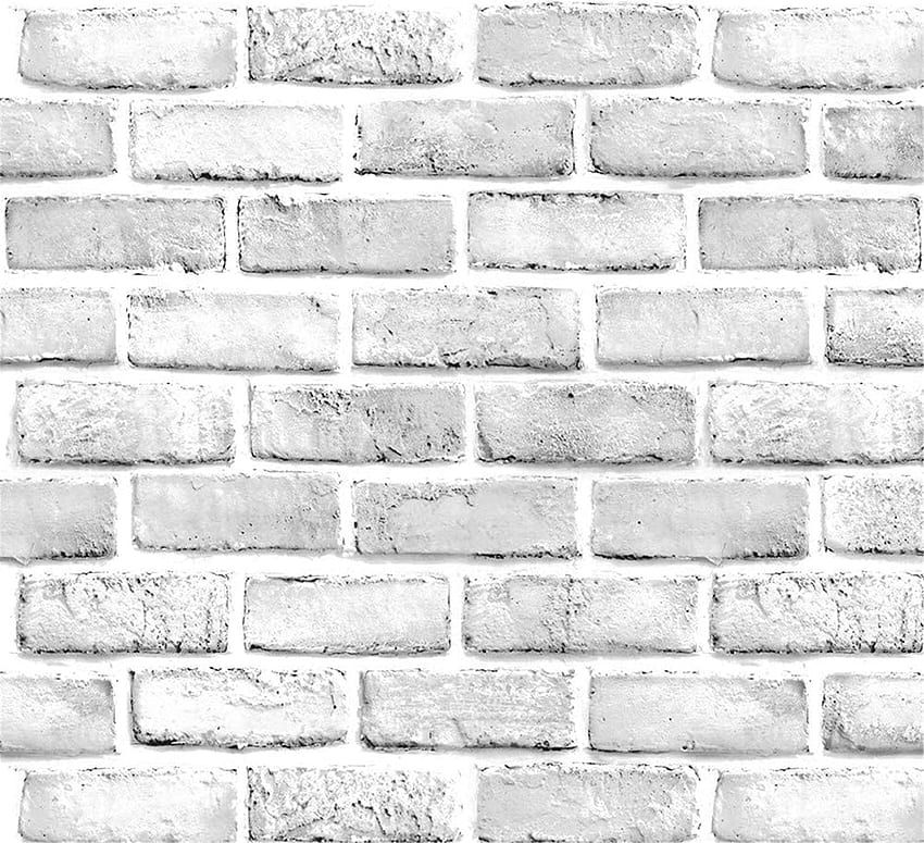 Yancorp White Gray Brick Grey Self Adhesive Paper Home Decoration Peel And Stick Backsplash Wall Panel Door Christmas Decor (), Black and White Brick HD wallpaper