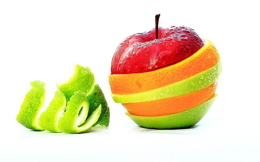 果物, 食べ物, リンゴ, 小葉, スライス 高画質の壁紙