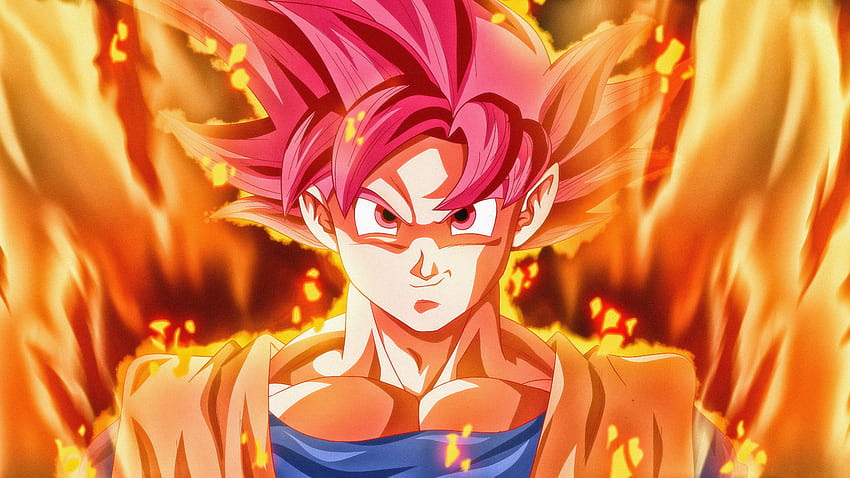 Dewa Super Saiyan, Goku, bola naga, kepala merah Wallpaper HD