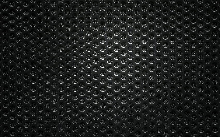 czarna metalowa siatka, makro, metalowe wzory w kropki, metalowe tekstury, metalowa siatka, metalowe tła, metalowa siatka tekstura, metalowy wzór siatki, metalowe tło siatki, wzory siatki Tapeta HD