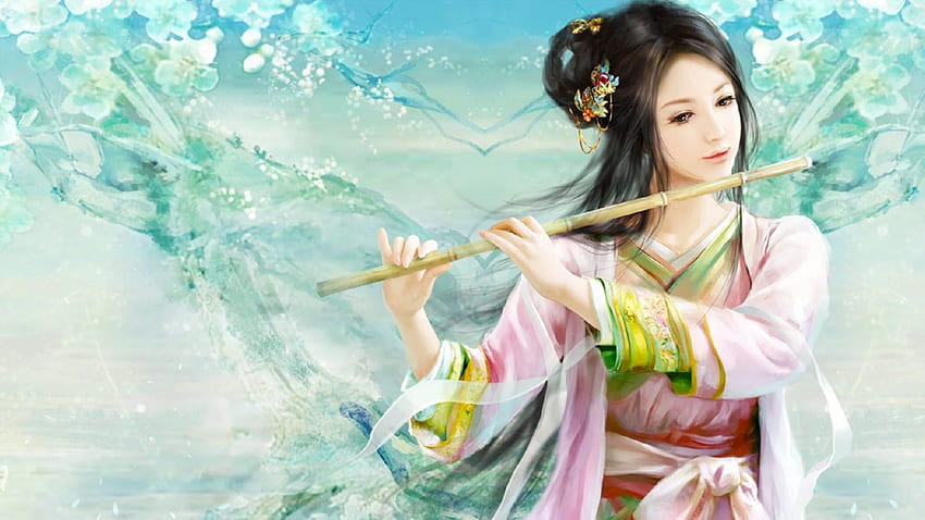 HORA de La Mejor Musica Relajante. Flauta de bambú. - Meditación, Musical Japonés fondo de pantalla