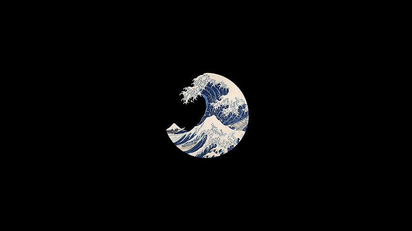 Versión editada de La gran ola de Kanagawa []. arte, minimalista, minimalista, estética Kanagawa fondo de pantalla