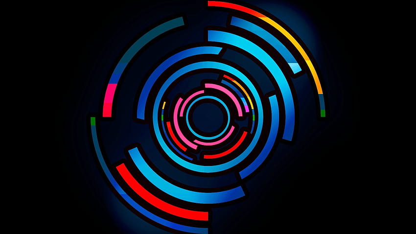 digital art, Colorful, Circle, Blue, Red / and Mobile &, Circle Art HD wallpaper