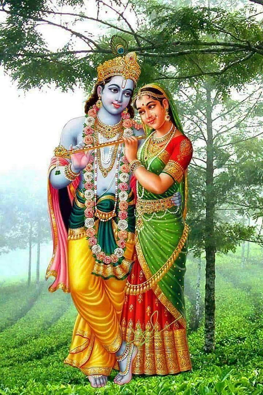 Lord Radha Krishna, Amor e s em 3D (2020). Bom dia 2020, Deus Krishna 3D Papel de parede de celular HD