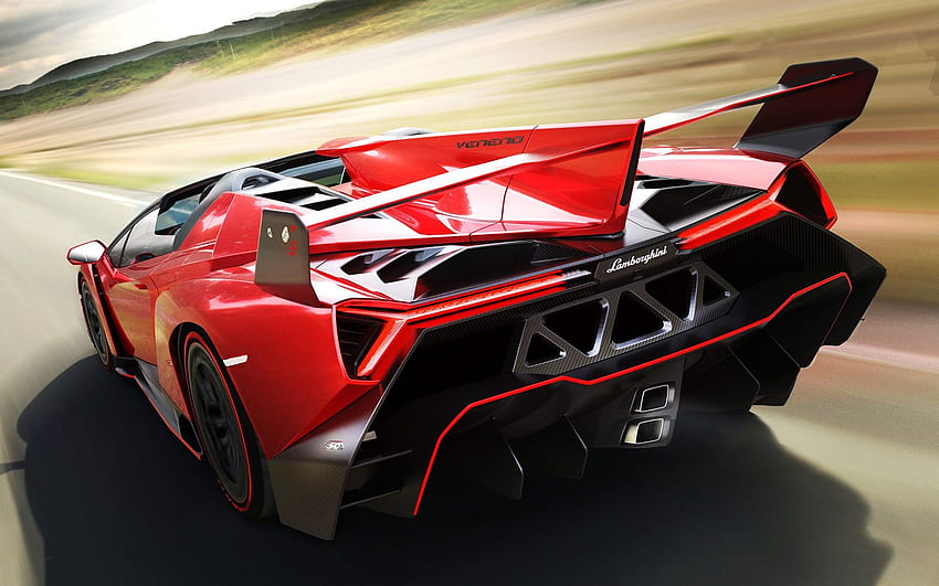 Red Lamborghini Veneno HD wallpaper