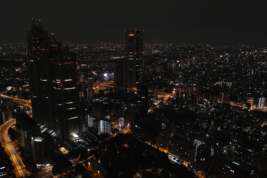 Città, Notte, Città notturna, Grattacieli, Tokyo Sfondo HD