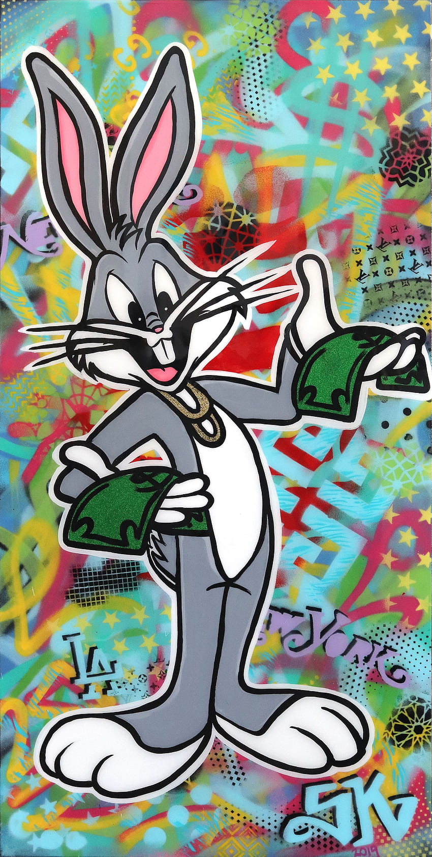 Money bunny. Багз Банни граффити. Багз Банни арт с деньгами. Кролик Багз Банни с деньгами. Багз Банни поп арт.