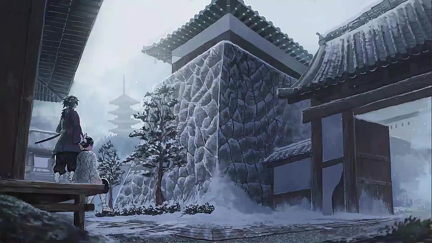 Giyu Tomioka et Kochou Shinobu sous la tempête de neige en direct - Waifu, Shinobu et Giyuu Fond d'écran HD