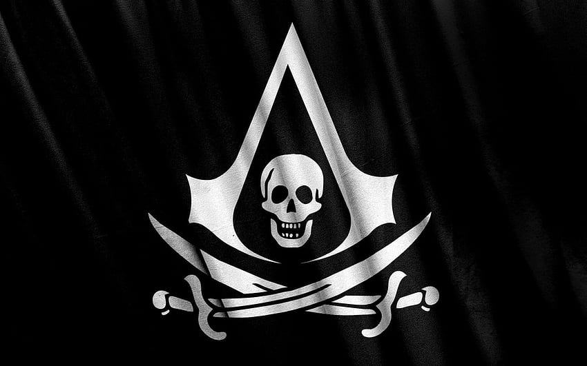 assassins, Creed, , Black, Flag, Pirate / and Mobile Background, Jolly Roger Flag Sfondo HD