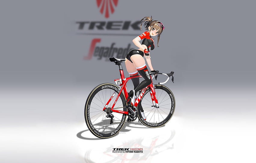 Girl, Bike, Art, Cycling Art HD wallpaper