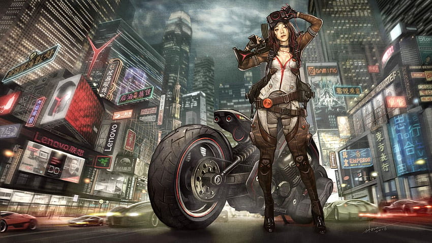 Cyberpunk Art Warrior Girl - - HD тапет