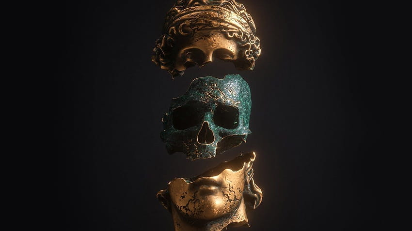 Apashe - Lo bueno, lo malo y lo falso (EP completo). , Arte del cráneo, Cráneo rojo, Maniquí fondo de pantalla
