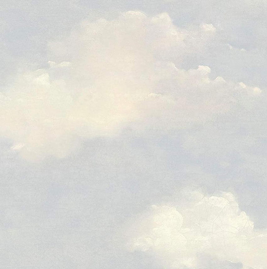 Peel and Stick Clouds ブルー ホワイト リムーバブル スカイ デジタル ビニール モダン シーリング ステッカー アート、クラフト & ソーイング、クリーム色の雲 HD電話の壁紙