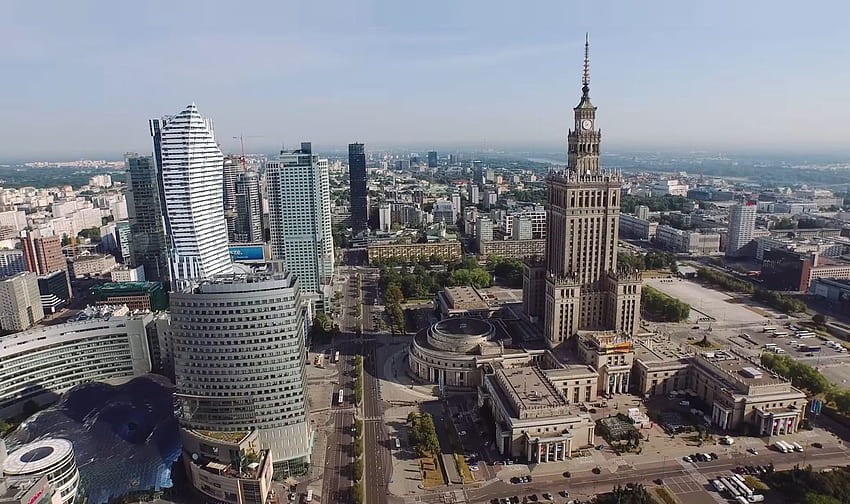 Varsóvia Polônia arranha-céu e plano de fundo papel de parede HD