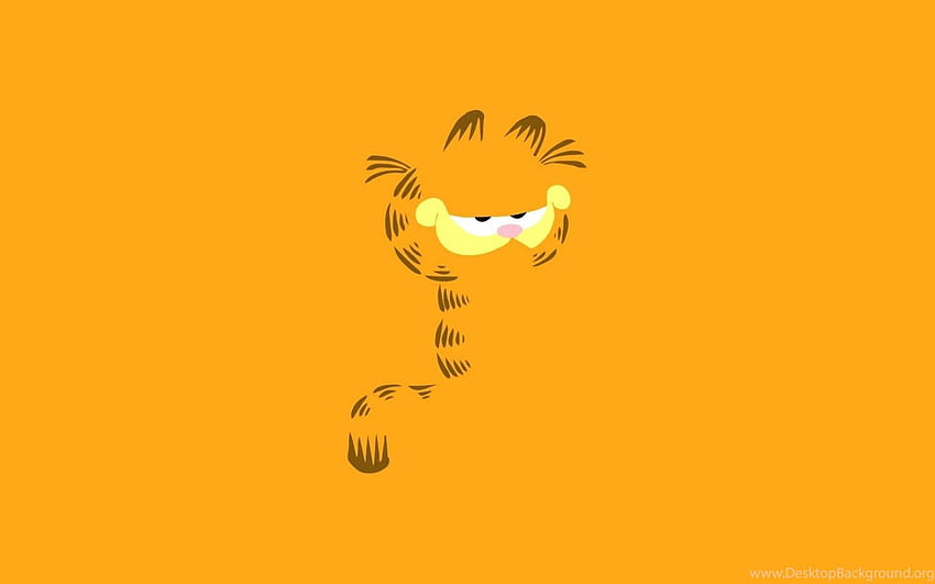 Cartoon, Minimalist, Art, Vector, Garfield, Smile, Yellow Background Background HD wallpaper