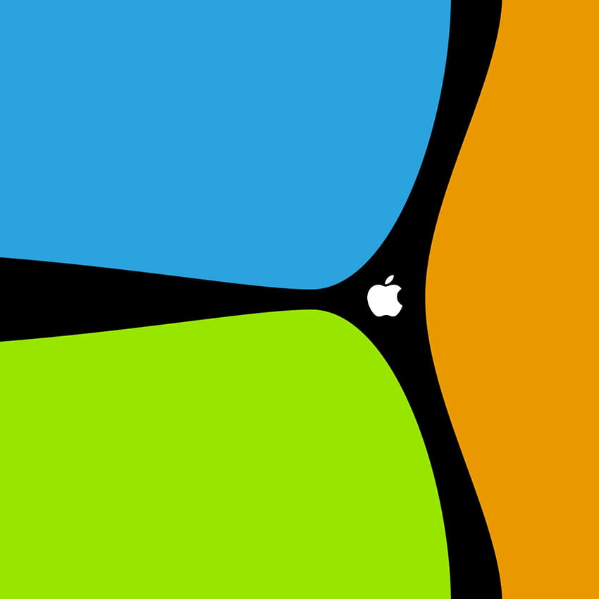 Bilgisayarlar Üç Renkli Bir Neşeli Apple Logosu IPad IPhone, Tricolor HD telefon duvar kağıdı