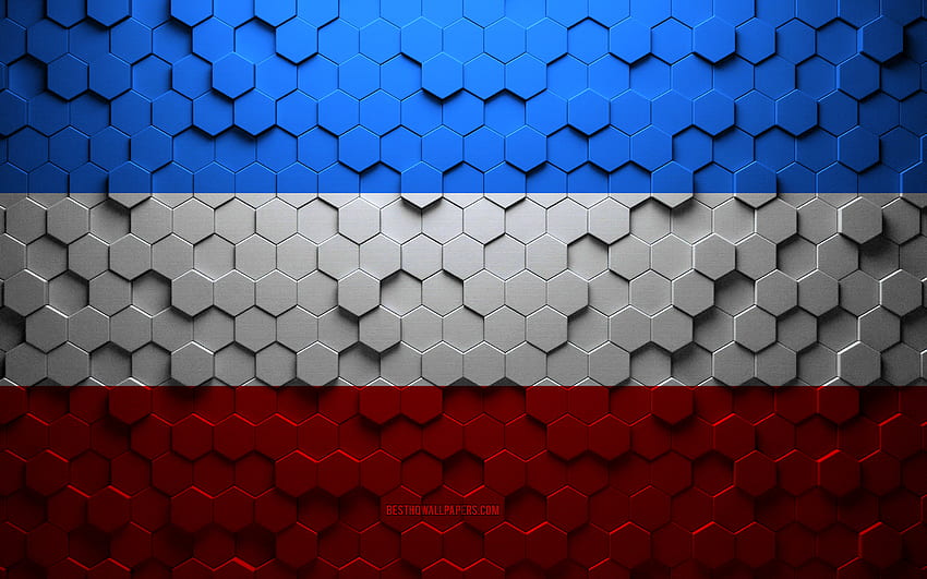 Flag of Mannheim, honeycomb art, Mannheim hexagons flag, Mannheim, 3d hexagons art, Mannheim flag HD wallpaper