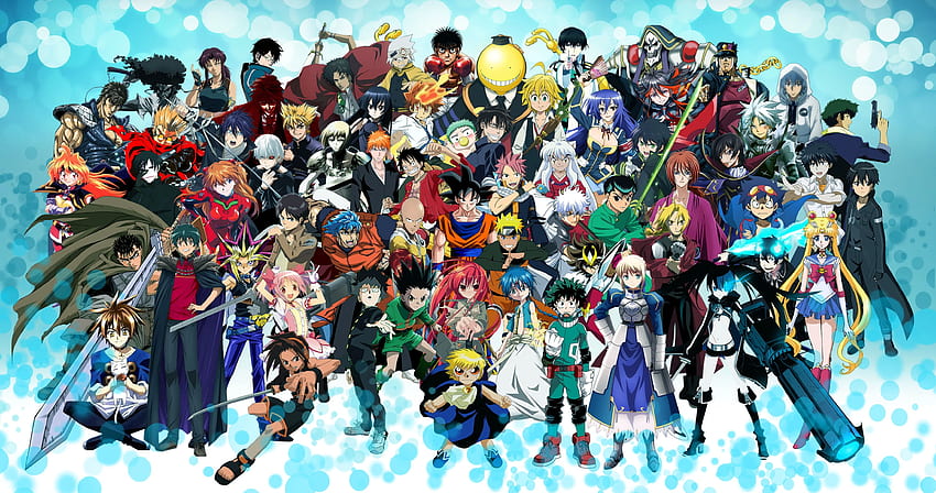 Всички аниме герои, всички аниме заедно HD тапет