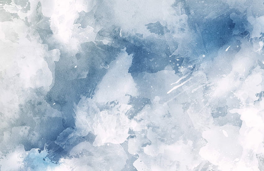 Weißes & blaues Aquarell-Wand, Aquarellmuster HD-Hintergrundbild