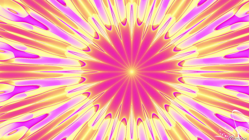 Pink, Kaleidoscope, Colors, Artistic, Pattern, Yellow, Abstract, Digital Art, Purple JPG HD wallpaper