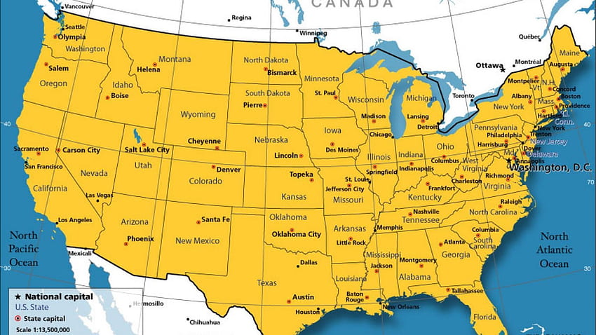 Mapa dos EUA, Mapa da América do Norte papel de parede HD