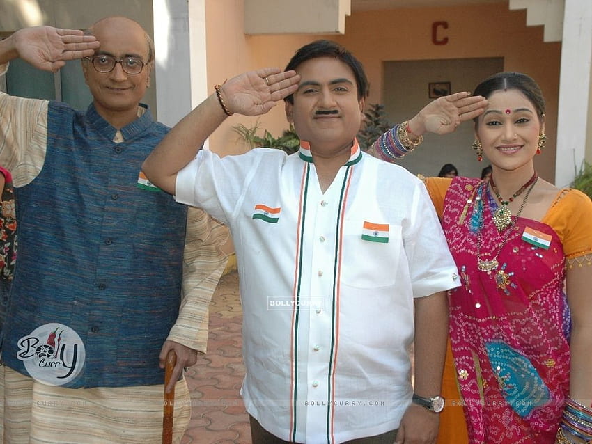 - Амит Бхат, Дилип Джоши и Диша Вакани празнуват Деня на републиката размер:, Jethalal Champaklal Gada HD тапет
