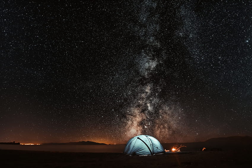 Nature, Night, Starry Sky, Tent, Tourism HD wallpaper