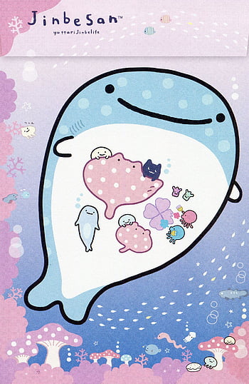 San X Jinbesan Underwater Bath Letter Set. Cute Kawaii Animals, Kawaii ...