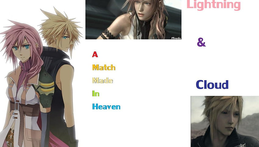 A Match Made in Heaven, lightning, ff7, ff13, cloud strife HD wallpaper