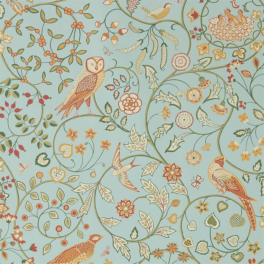 William Morris & Co Newill 216704 . Pepermin Russet wallpaper ponsel HD